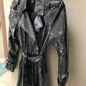 Fancy Sequin INC Trench Coat